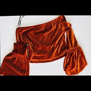 Burnt Orange off Shoulder top